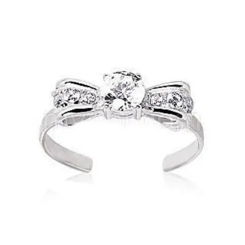 925 Sterling Silver Bow Tie Toe Ring - TRV001